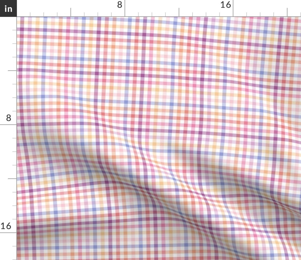 Spring Plaid Check Romantic Cottagecore Gingham Teen Tween Girly 90S Nineties Y2K Pastel Custom Printed Fabric by Spoonflower Various Fabrics by the Yard or Fat Quarter